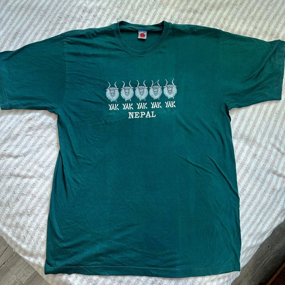 Gildan Men's Green and Blue T-shirt